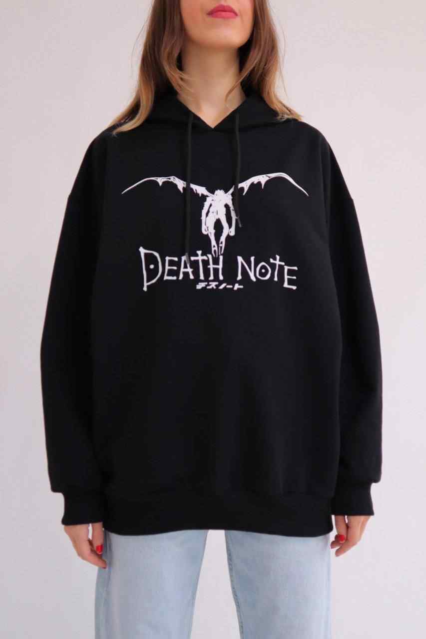 Anime Death Note Siyah Kapüşonlu Sweatshirt