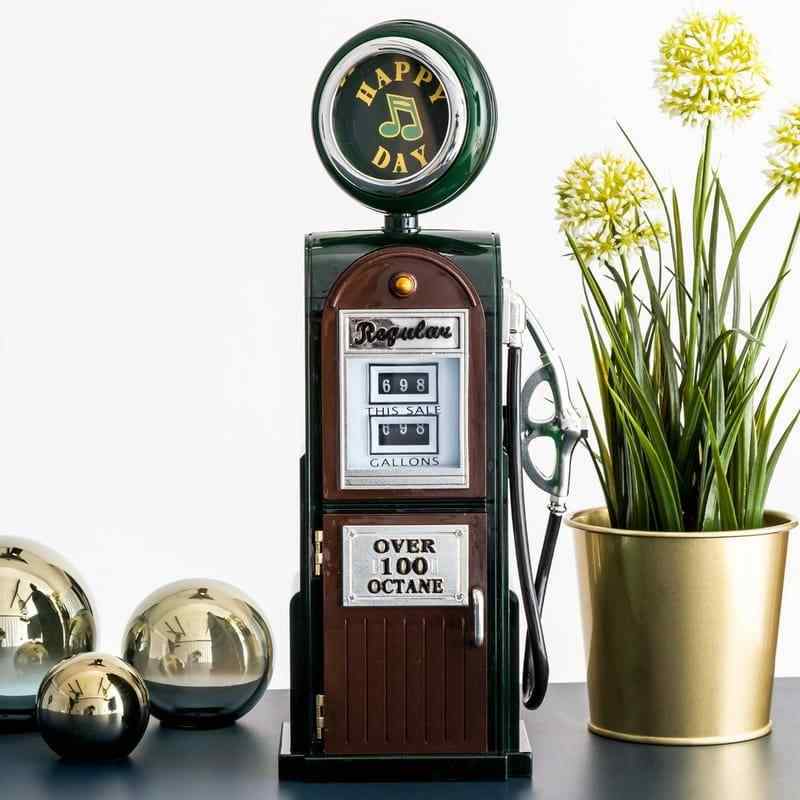 Dekoratif Benzin Pompası Tasarımlı Müzik Kutusu Yeşil