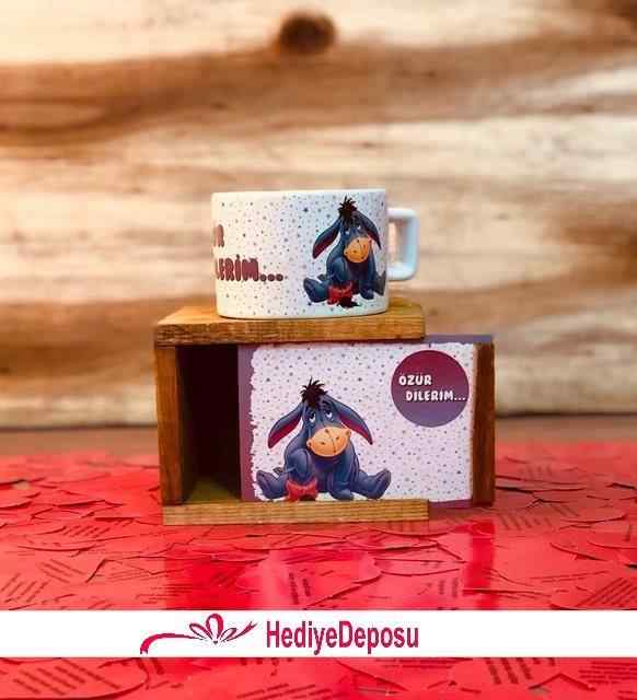 Eşeklik Ettim Özür Dilerim Tasarım Aşk Sözleri Dolu Kutulu Kupa Sevgiliye Özür Hediyesi