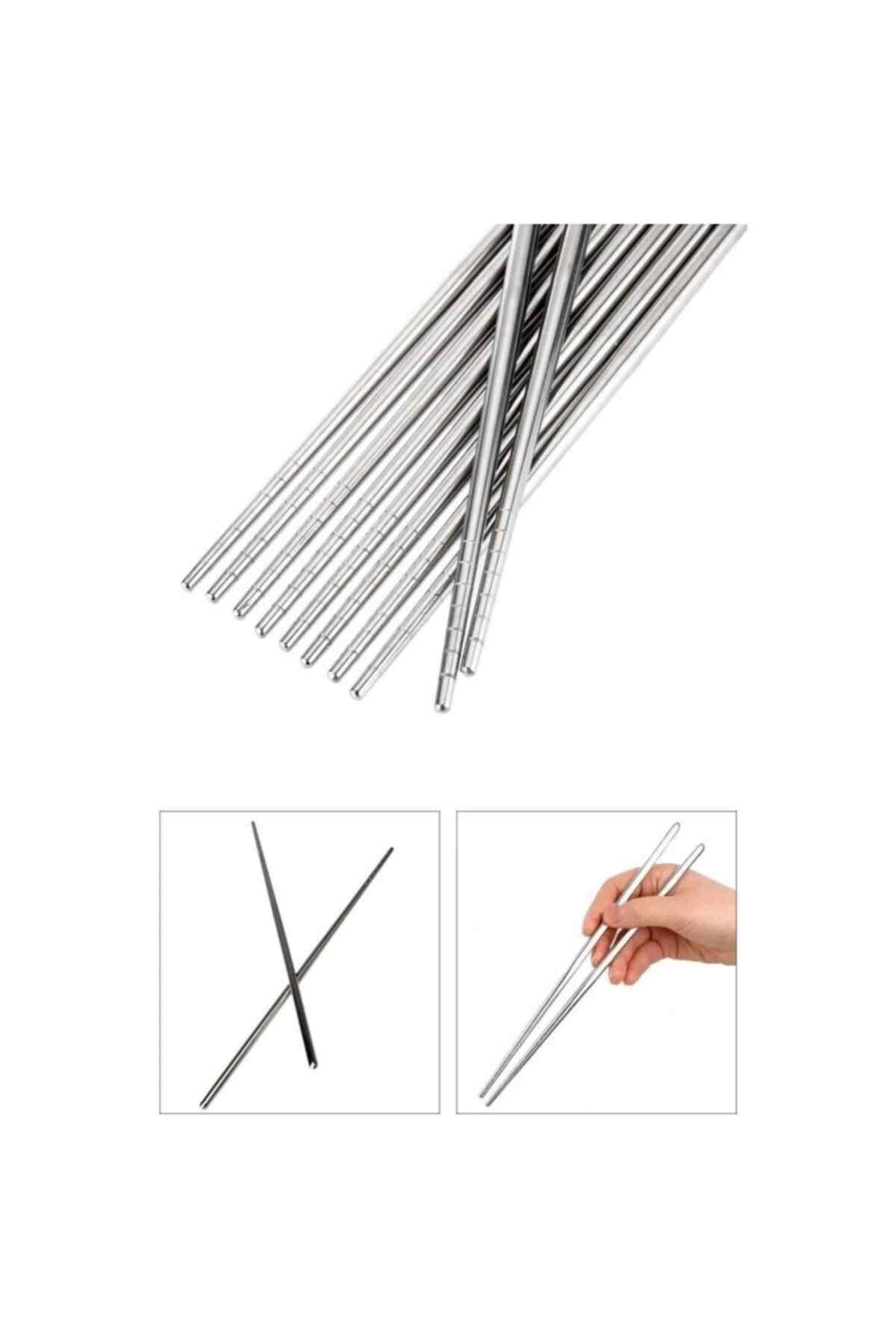 Metal Chopstick 5li Paslanmaz Çelik Çin Çubuğu