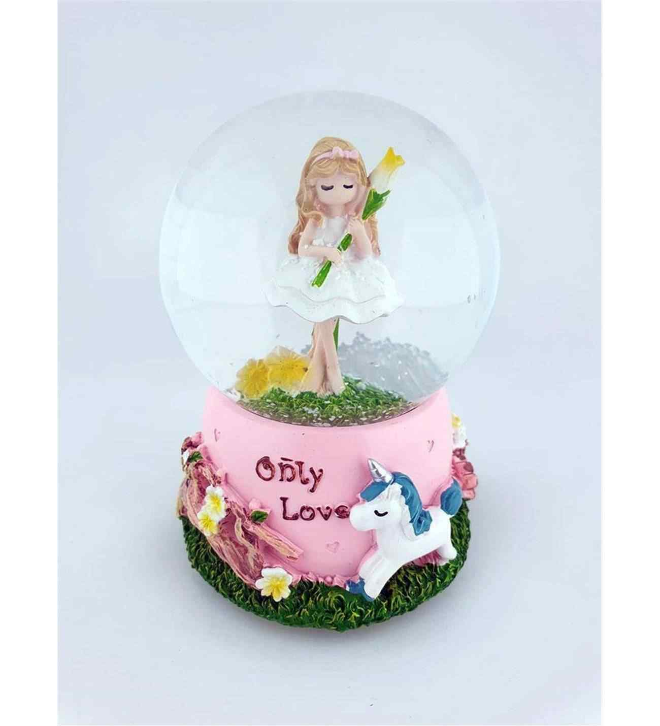 Only Love Unicornlu Ve Sari Cicekli Kiz Buyuk Boy Kar Kuresi