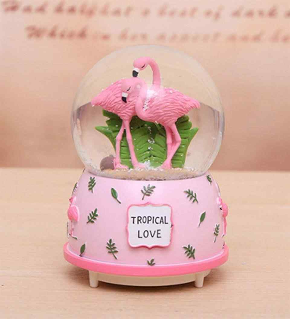 Flamingo Muzikli Kar Kuresi Buyuk Boy Pembe