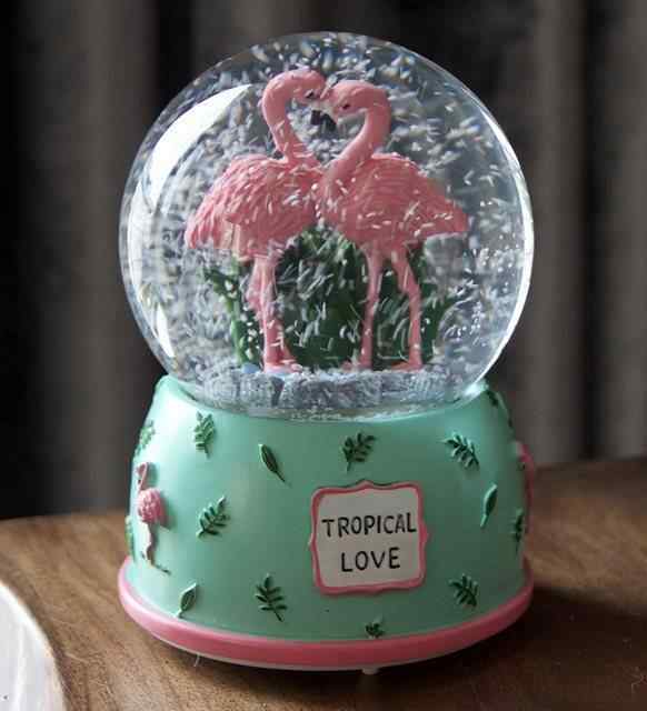 Flamingo Muzikli Kar Kuresi Buyuk Boy Yesil