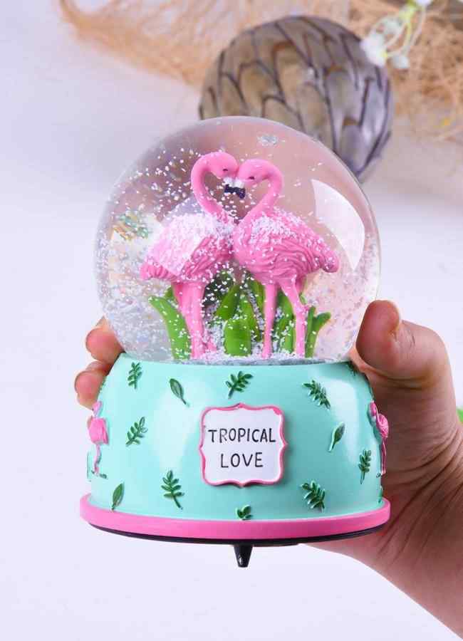Flamingo Muzikli Kar Kuresi Buyuk Boy Yesil